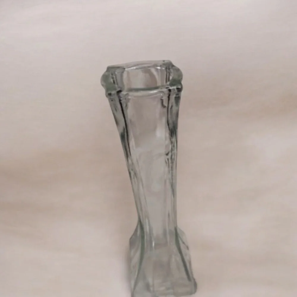 Vintage Clear Art Glass Bud Vase 8 Inches Mid Century Style